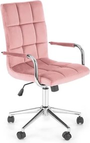 Sedia da ufficio Gonzo 4 in velluto rosa - H105 cm