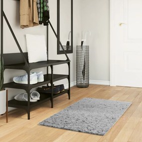 Tappeto Shaggy Pamplona A Pelo Lungo Moderno Grigio 60x110 Cm /