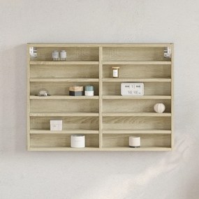 Armadietto Vetrina Rovere Sonoma 80x8,5x58 Cm Legno Multistrato /