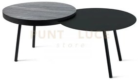 Tavolino packtop piccolo nero ,base nera ,finitura wengè in ferro e...