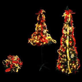 Aigostar - Albero di Natale LED da esterno 100xLED/230V 1,5m IP44 rosso/oro bianco caldo