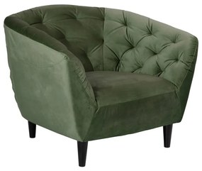 Poltrona in velluto verde Ria - Actona