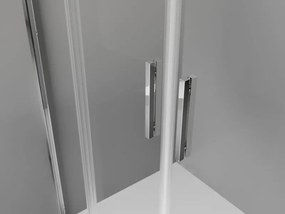 Mexen Exo cabina doccia semicircolare asimmetrica scorrevole 100 x 80 cm, trasparente, cromo - 8132-100-080-01-00