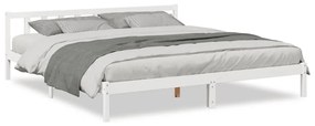 Letto extra lungo senza materasso bianco 200x220 cm in pino