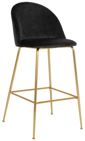 Sgabelli da bar in velluto nero in set di 2 108 cm Lausanne - House Nordic
