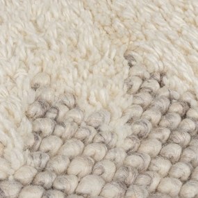 Passatoia in misto lana intrecciata a mano color crema 60x230 cm Minerals Border - Flair Rugs