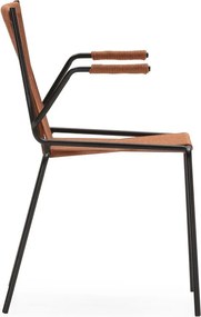 Sedie da pranzo in set color terracotta in metallo con braccioli/impilabili 2 pz Emily – Marckeric