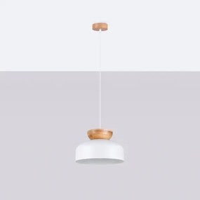 Sollux SL.1350 - Lampadario a sospensione con filo MARION 1xE27/15W/230V diametro 29,5 cm bianco