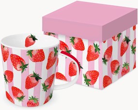 Tazza in New Bone China Strawberry & Stripes