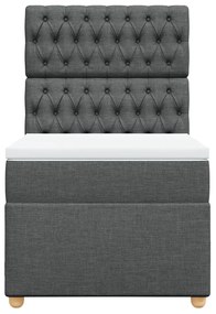 Giroletto a molle con materasso grigio scuro 90x190 cm tessuto