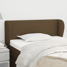 Testiera Ad Orecchio Marrone Scuro 103x23x78/88 Cm İn Tessuto /