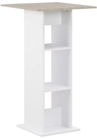 Tavolo Da Bar Bianco E Cemento 60x60x110 Cm /