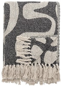 Coperta nera e beige in cotone riciclato 130x160 cm Salobre – Bloomingville