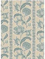 Josephine Munsey Carta da parati Floral Check - Osney Blue and Salt Ridge