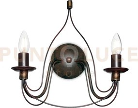 Corte applique a parete ruggine antichizzato 2 luci attacco e14