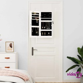 vidaXL Armadio Portagioie con Specchio a Muro Bianco 30x8,5x67 cm