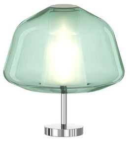 Lampada Conteporanea Double Skin Alpha Metallo Cromo Vetro Verde 1 Luce E27