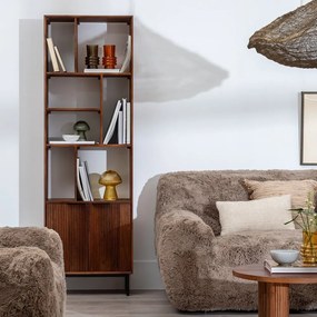 Libreria marrone in mango massiccio 60x190x30 cm Sagara – Ixia