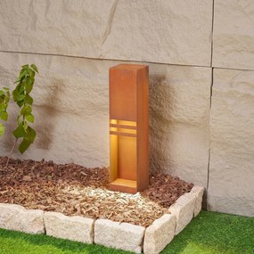 Lucande Lampioncino LED Oxido, color ruggine, acciaio corten