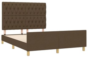Giroletto con testiera marrone scuro 140x200 cm in tessuto