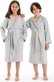 Accappatoio per bambini grigio in mussola 9-10 anni Muslin – Foutastic