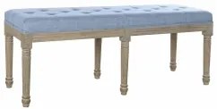 Panca DKD Home Decor   Azzurro Poliestere Lino Legno d'albero della gomma (122 x 41 x 48 cm)