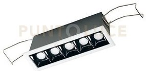 Gfa1120c- faretto da incasso 5 luci led 3000k 800lm 10w antiabbagli...