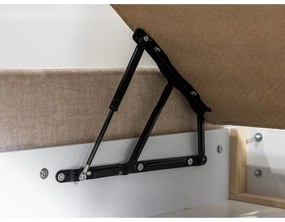 Letto matrimoniale imbottito beige con contenitore con griglia 180x200 cm Jade - Bobochic Paris