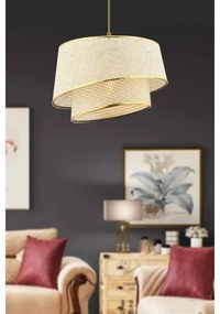 Lampadario a sospensione con cavo BARETTE 1xE27/60W/230V crema/oro