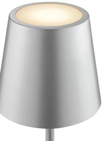 Brilliant - Lampada da tavolo ELORA LED ricaricabile e dimmerabile con comando touch LED/2,5W/5V 2700K IP44 argento