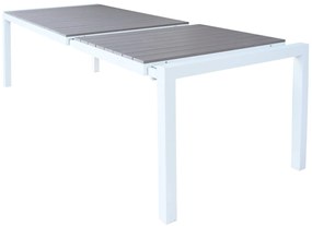 LOIS - set tavolo in alluminio cm 162/242 x 100 x 74 h con 6 poltrone Lotus