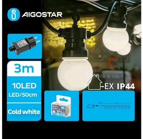 Aigostar - Catena decorativa da esterno LED 10xLED/3m IP44 bianco freddo