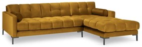 Divano angolare in velluto giallo, angolo destro Bali - Cosmopolitan Design