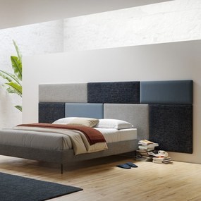 Testata pannello a muro piccola di varie dimensioni in microfibra smacchiabile T11 grigio chiaro