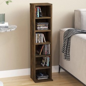Mobile Porta Cd Rovere Fumo 21x20x88 Cm İn Legno Multistrato /