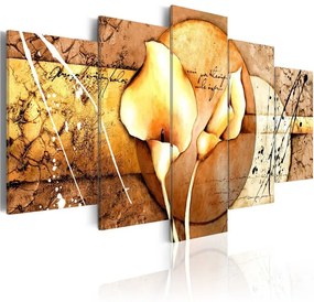 Quadro Mistero di Calla  Oro  Colore Beige, Dimensioni e Misure 100x50