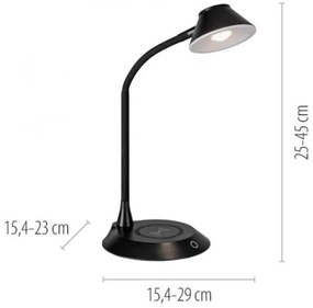 JUST LIGHT. 14414-18-LED Lampada da tavolo dimmerabile con ricarica PUCKI LED/4,5W/230V nera