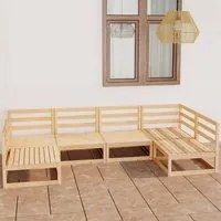 Set Divani da Giardino 6 pz in Legno Massello di Pino 3076119