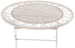Set da balcone di un tavolo e due sedie beige/bianco sporco TRIESTE Beliani