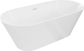 Mexen Luna Slim vasca da bagno indipendente 170 x 75 cm, bianca, troppopieno bianco - 52041707500-20