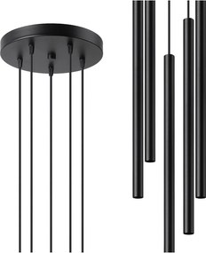 Lampadario nero in metallo ø 25 cm Fideus – Sollux