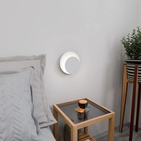 Applique 1 Luce A Disco Con Base In Acciaio Bianco