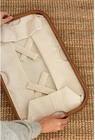 Cesta per il bucato color crema in tessuto pieghevole Bamboo/Linen – Bigso