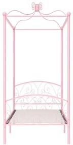 Letto a baldacchino rosa in metallo 90x200 cm