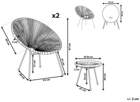 Set tavolo e sedie da balcone spaghetti beige ACAPULCO II Beliani
