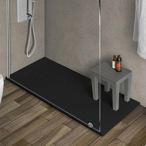 Piatto doccia 70x170 in resina nero effetto pietra riducibile Agorà