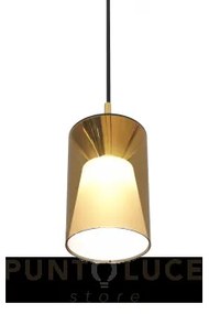 Iconic-p br sospensione 1 luce struttura in metallo bronzo con vetr...