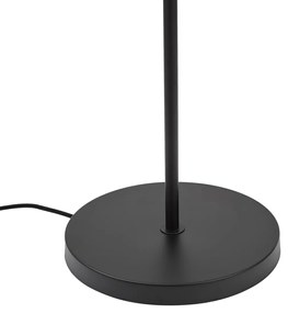 Lampada da terra di design nera con vetro fumé - Domo