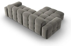 Divano angolare in velluto grigio (angolo sinistro) Kendal - Micadoni Home