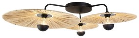 Lampadario rustico nero con corda 3 luci - Leia